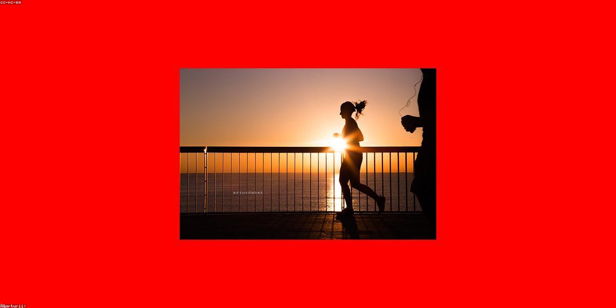 Morning runner at sunrise